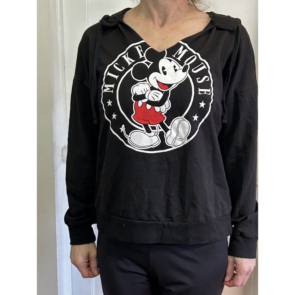 Vintage Mickey Mouse Hoodie Size Large Junior‎ Hoodie